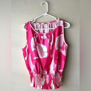 Pink Floral Sleeveless Top